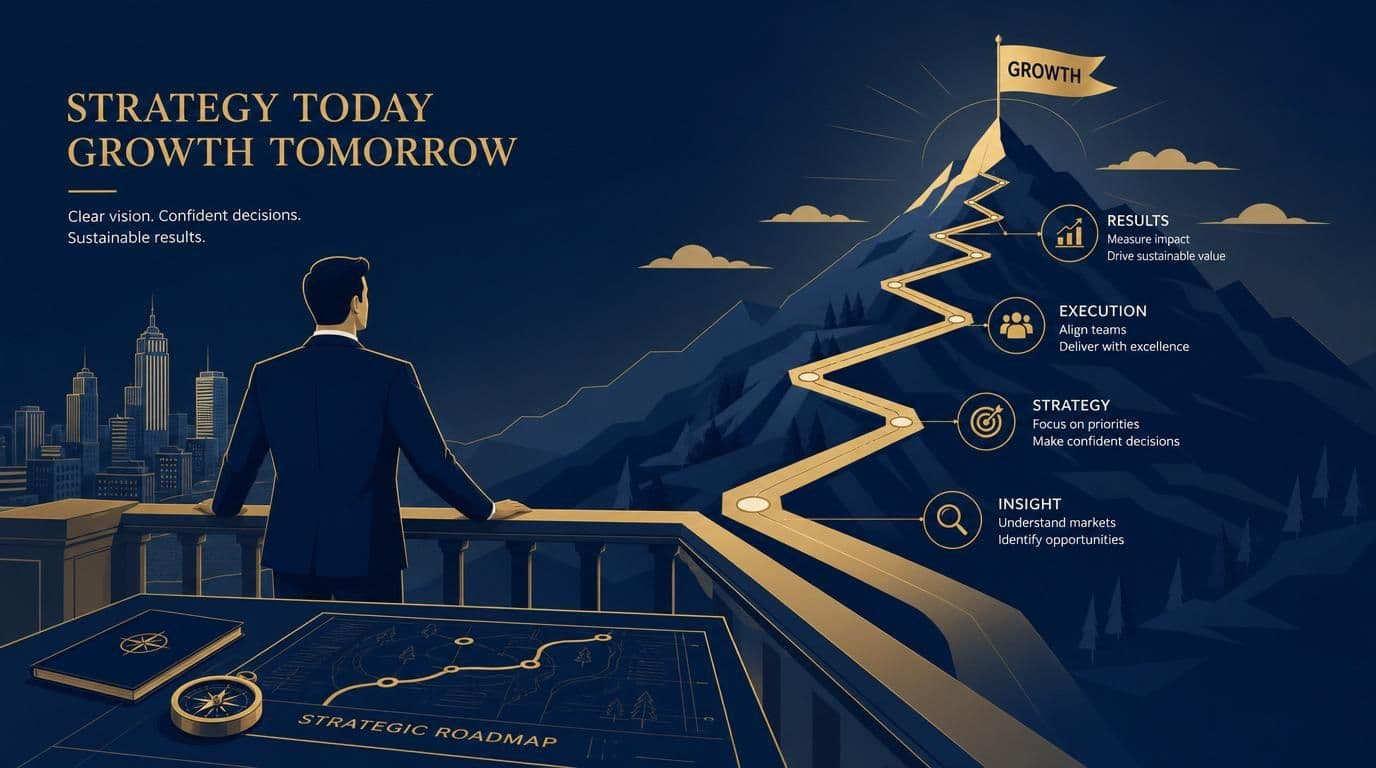 The five-part AI strategy framework showing strategic clarity, knowledge architecture, workflow integration, adoption and capability, and governance and measurement